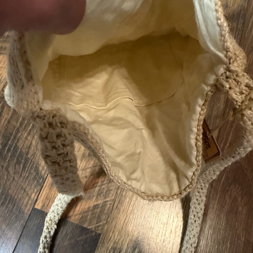 Boho , cottagecore crochet jute small shoulder bag - Picture 5 of 6